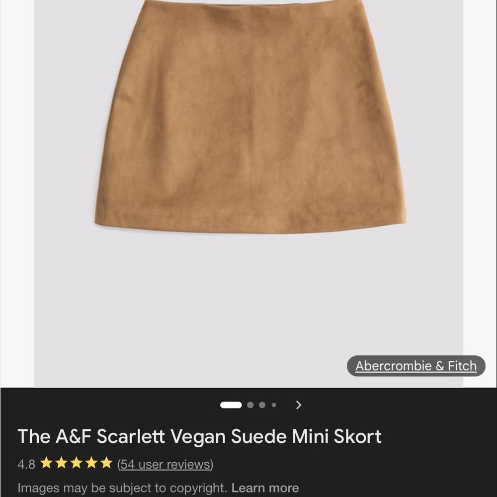 Abercrombie & Fitch Brown Vegan Suede Mini Skirt